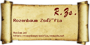 Rozenbaum Zsófia névjegykártya